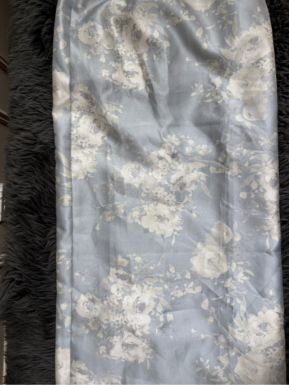 Alfred Sung 6 STRAPLESS SATIN COLUMN DRESS IN PORCELAIN BLUE SERAPHINA FLORAL - Picture 10 of 11